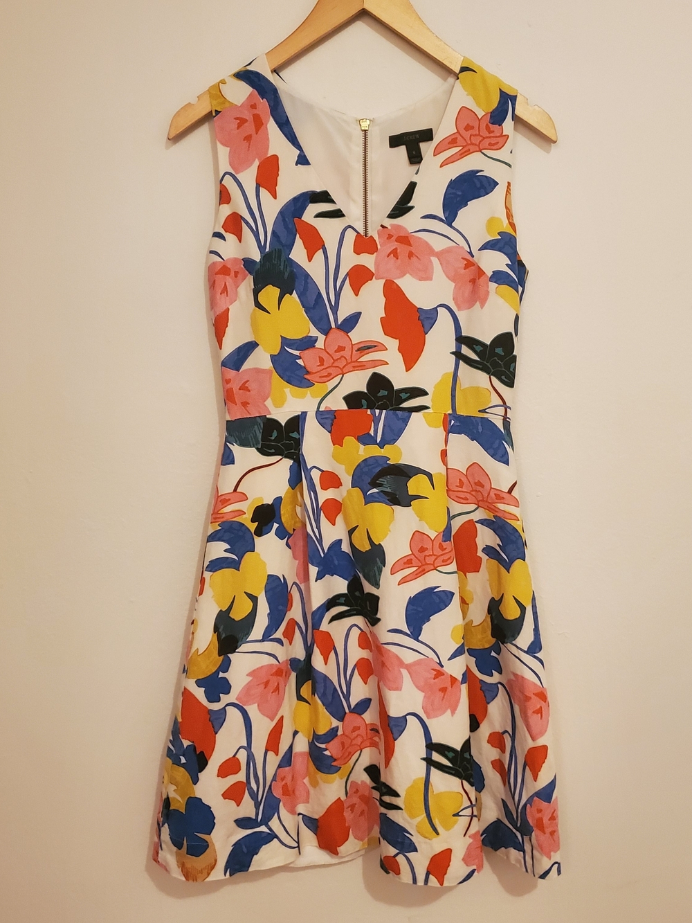 J. Crew Multi-Color Floral Sleeveless Fit & Flare Dress